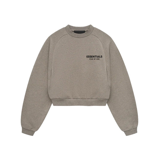 Fear of God ESSENTIALS - FLEECE CROPPED CREWNECK HEATHER GRAY 【192HO247429FW】