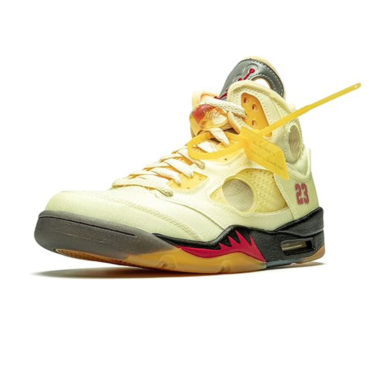 NIKE × OFF-WHITE AIR JORDAN 5 RETRO SP (SAIL/FIRE RED-MUSLIN-BLACK) Nike × Off-White Air Jordan 5 Retro SP “Sail” [dh8565-100]