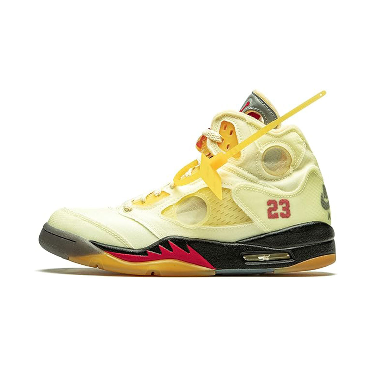 NIKE × OFF-WHITE AIR JORDAN 5 RETRO SP (SAIL/FIRE RED-MUSLIN-BLACK) Nike × Off-White Air Jordan 5 Retro SP “Sail” [dh8565-100]