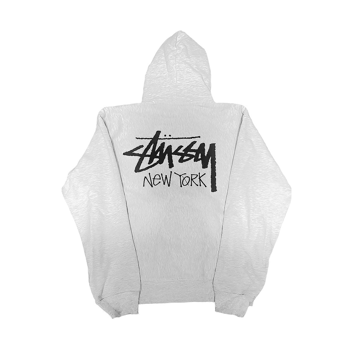 STUSSY - NEW YORK SHOP LIMITED ZIP UP HOODIE ASH GRAY