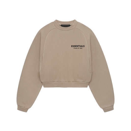 Fear of God ESSENTIALS - FLEECE CROPPED CREWNECK DESERT SAND 【192HO247427FW】