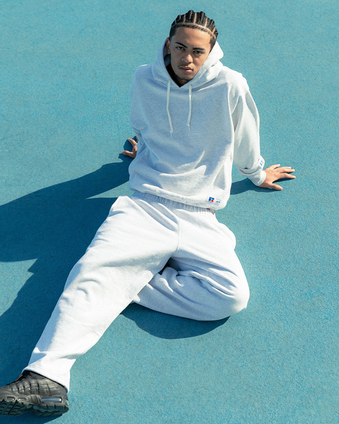 RUSSELL ATHLETIC | HOMEGAME - PRO COTTON LOOPBACK TERRY SWEAT HOODIE ASH【26FW-HG-001】