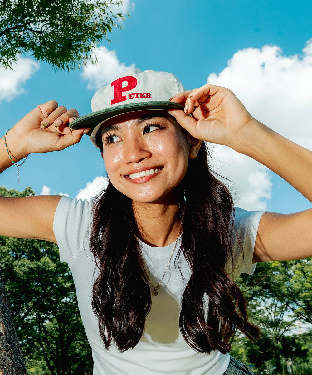 MY NAME IS PETER - 5-PANEL PETER APPLIQUE CAP WHITE/GREEN
