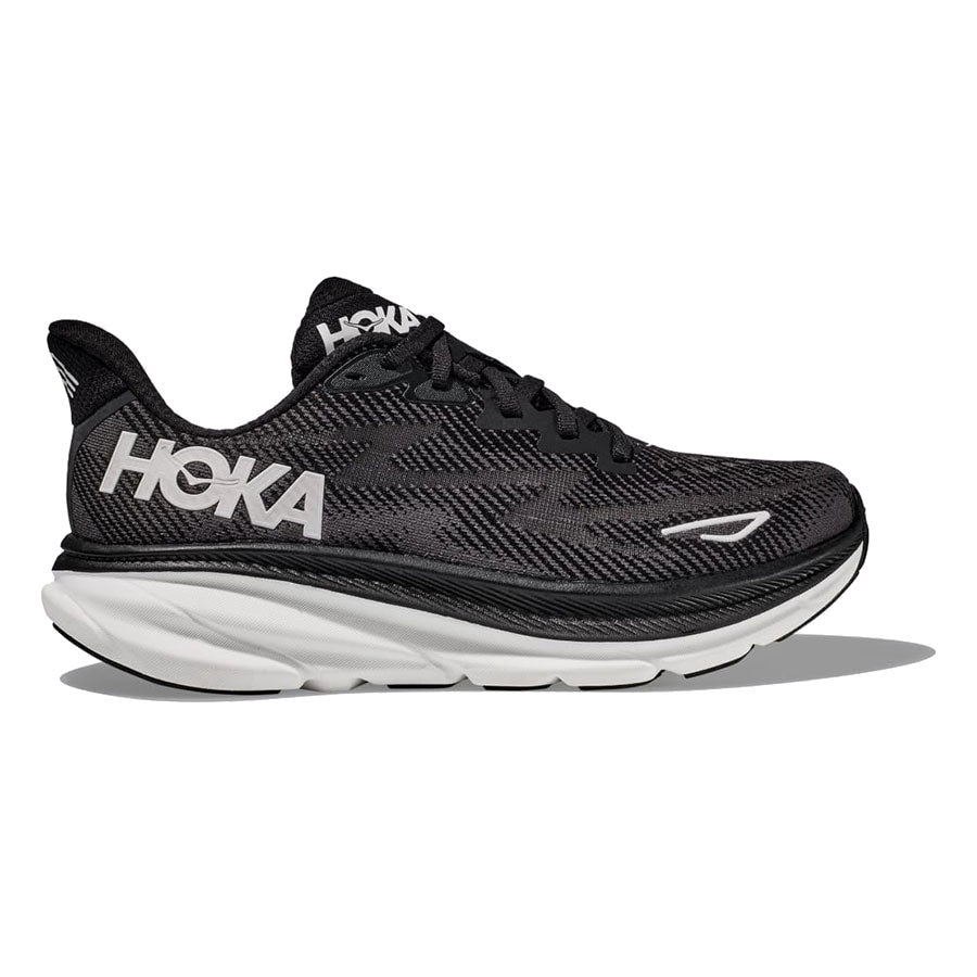 HOKA ONE ONE WOMEN'S CLIFTON 9 SNEAKER SHIFTING BLACK×WHITE BLACK×WHITE [1127896-BWHT]