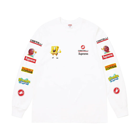 Supreme SpongeBob - SquarePants Castelli Racing L/S Tee WHITE 【SS25T36】