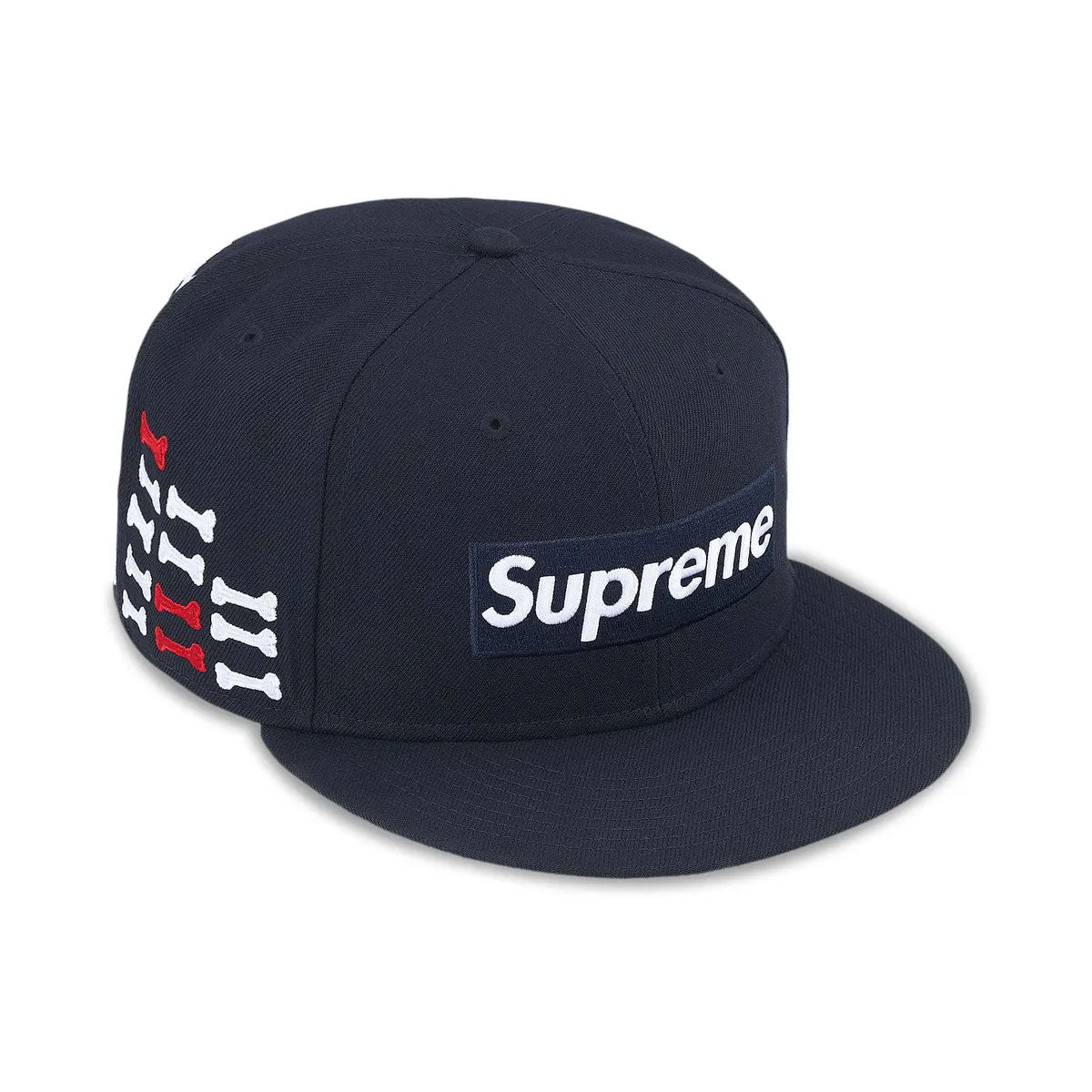 SUPREME × NEW ERA - BONES BOX LOGO CAP NAVY 【FW25H46
