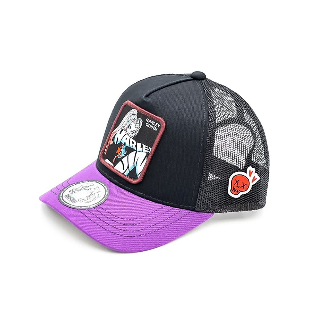 HARLEY QUINN WAPPEN TRUCKER CAP CHARCOAL/PUR 【WN-MCP02】