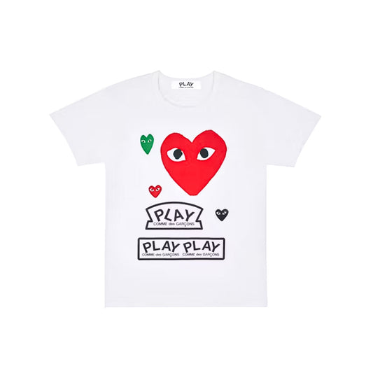 PLAY CDG "RED BLACK GREEN EMBLEM" T-SHIRT プレイ コム デ ギャルソン "レッド ブラック グリーン エンブレム" Tシャツ【AX-T280-051】