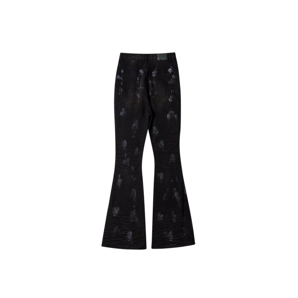 Undermycar - MUD DESTROYED WIDE FLARE JEANS BLACK