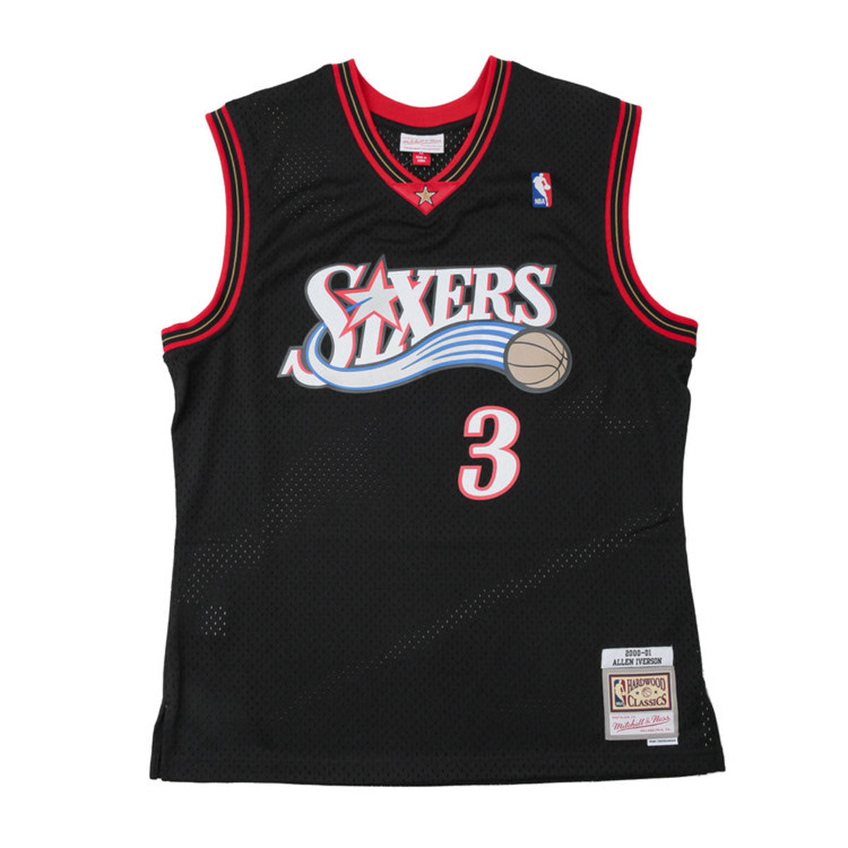 Mitchell &amp; Ness - Swingman JerseyﾞP76 #3 A Iverson BLACK [SMJYGS18201]