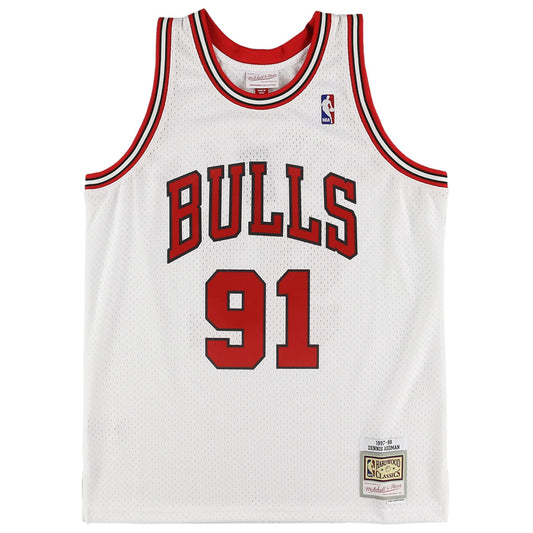 Mitchell &amp; Ness Chicago Bulls - Swingman JerseyﾞCBU #91 D.Rodman WHITE [SMJYAC18079]