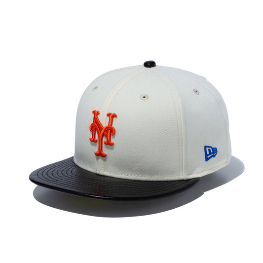 NEW ERA 紐約大都會隊 - 59FIFTY 皮革遮陽板 C.WH/BK.L [14132561]