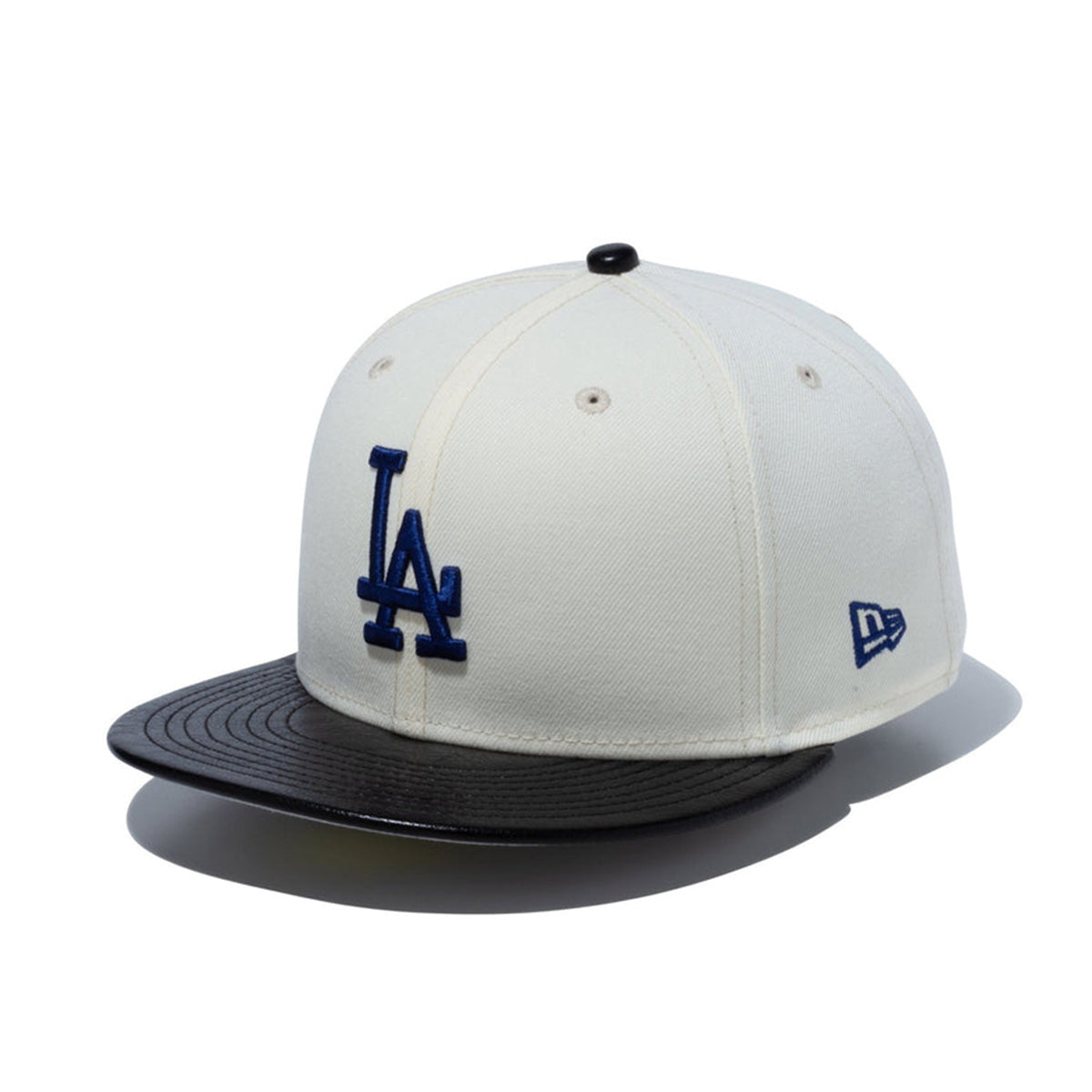 NEW ERA 洛杉磯道奇隊 - 59FIFTY 皮革遮陽板 C.WH/BK.L【14132562】