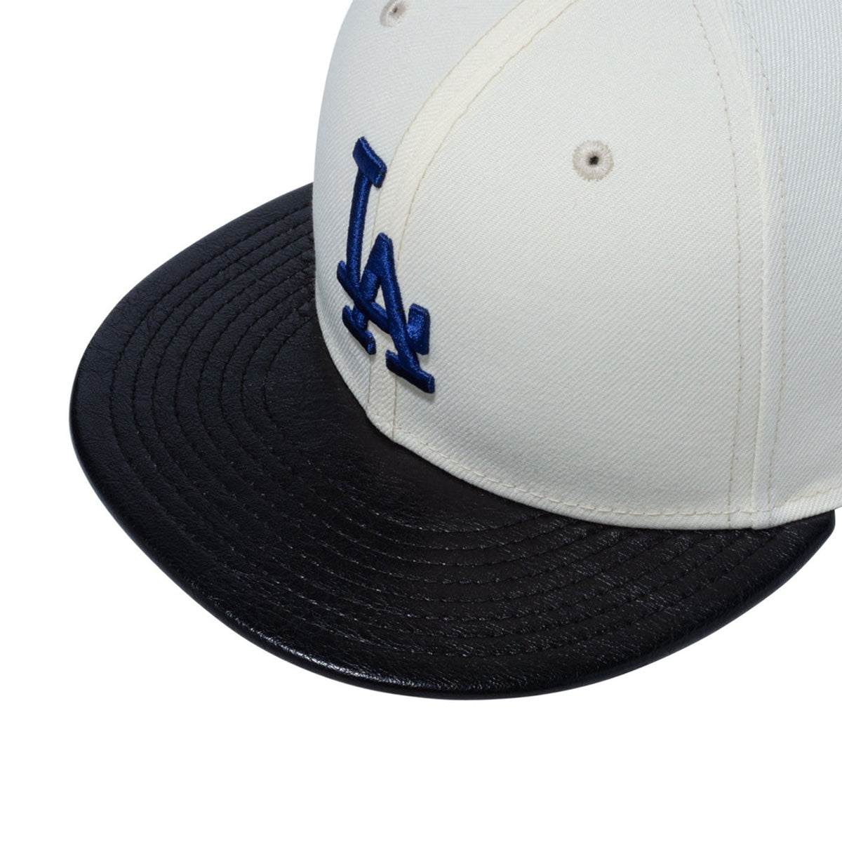 NEW ERA 洛杉磯道奇隊 - 59FIFTY 皮革遮陽板 C.WH/BK.L【14132562】