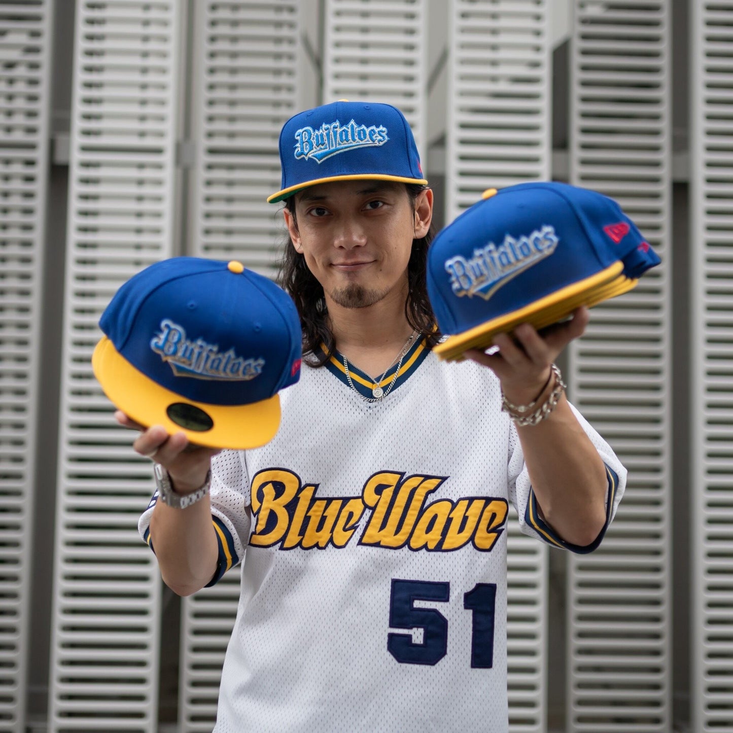 NEW ERA - ORIX Buffaloes CO 59FIFTY LIGHT ROYAL/YELLOW【14468007】