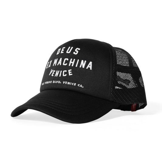 DEUS EX MACHINA VENICE ADDRESS TRUCKER BLACK【DMA47620】