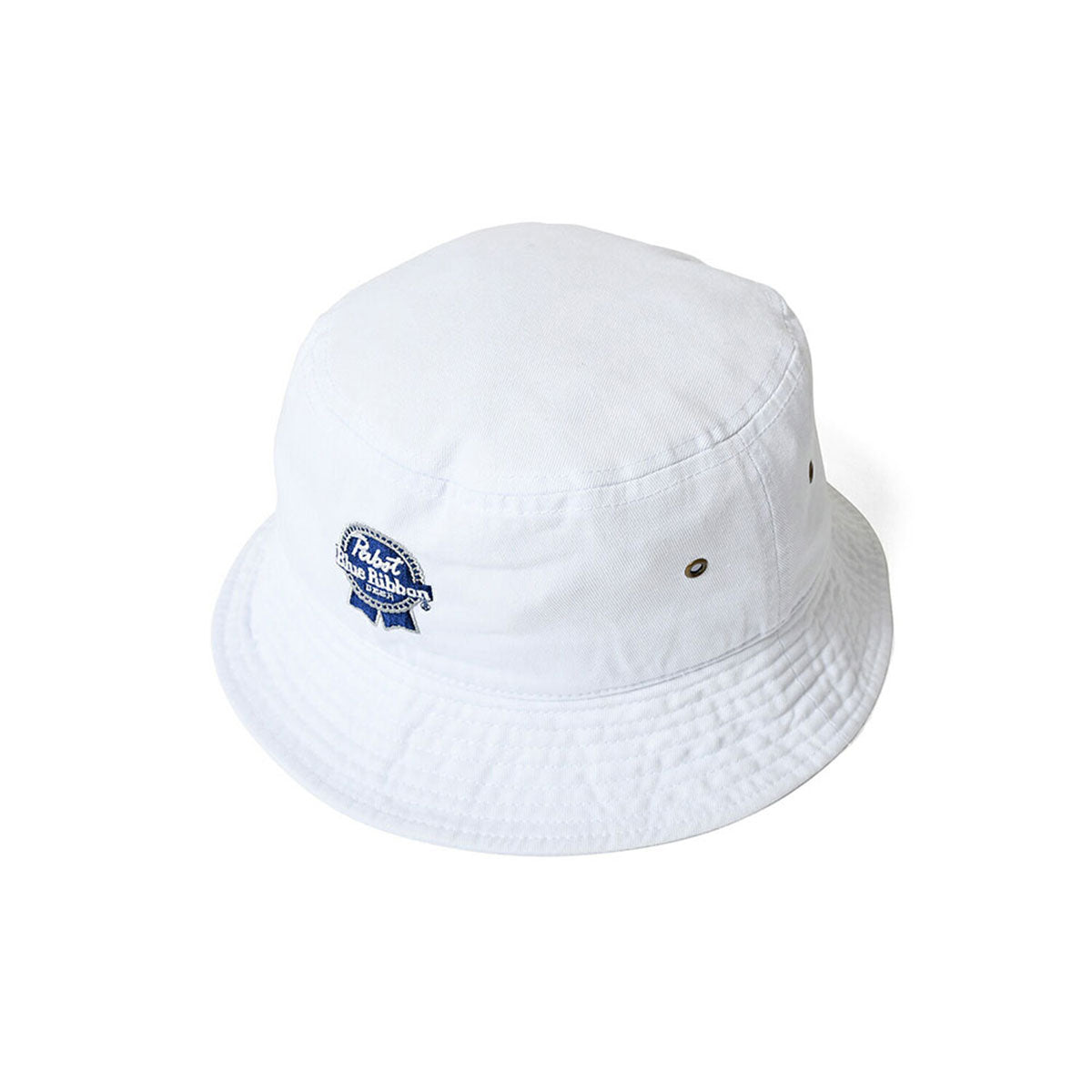 PABST BLUE RIBBON LOGO BUCKET HAT WHITE [PB211405]