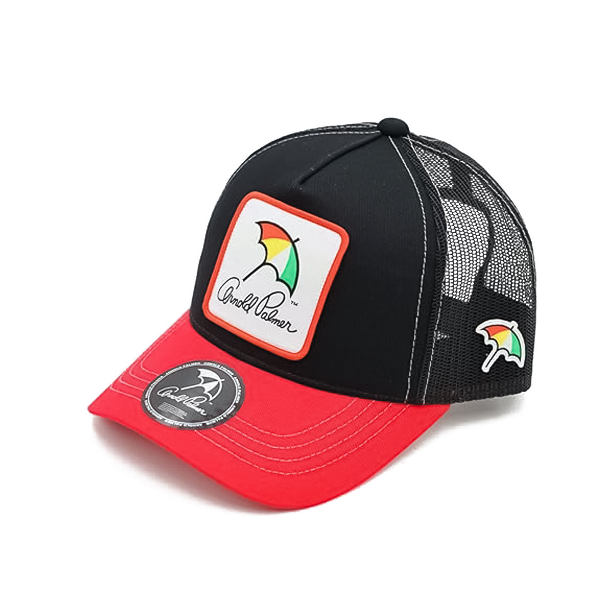 ARNOLD PALMER WAPPEN TRUCKER CAP BLACK/RED 【APM-MCP01】