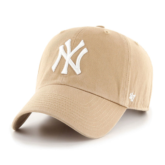 ’47 BRAND Yankees ’47 CLEAN UP khaki White logo【RGW17GWS】