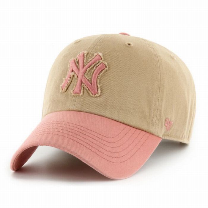 ’47 BRAND New York Yankees - ’47 CLEAN UP CANYON KHAKIxSEDONA PINK【CARVN17GWS】