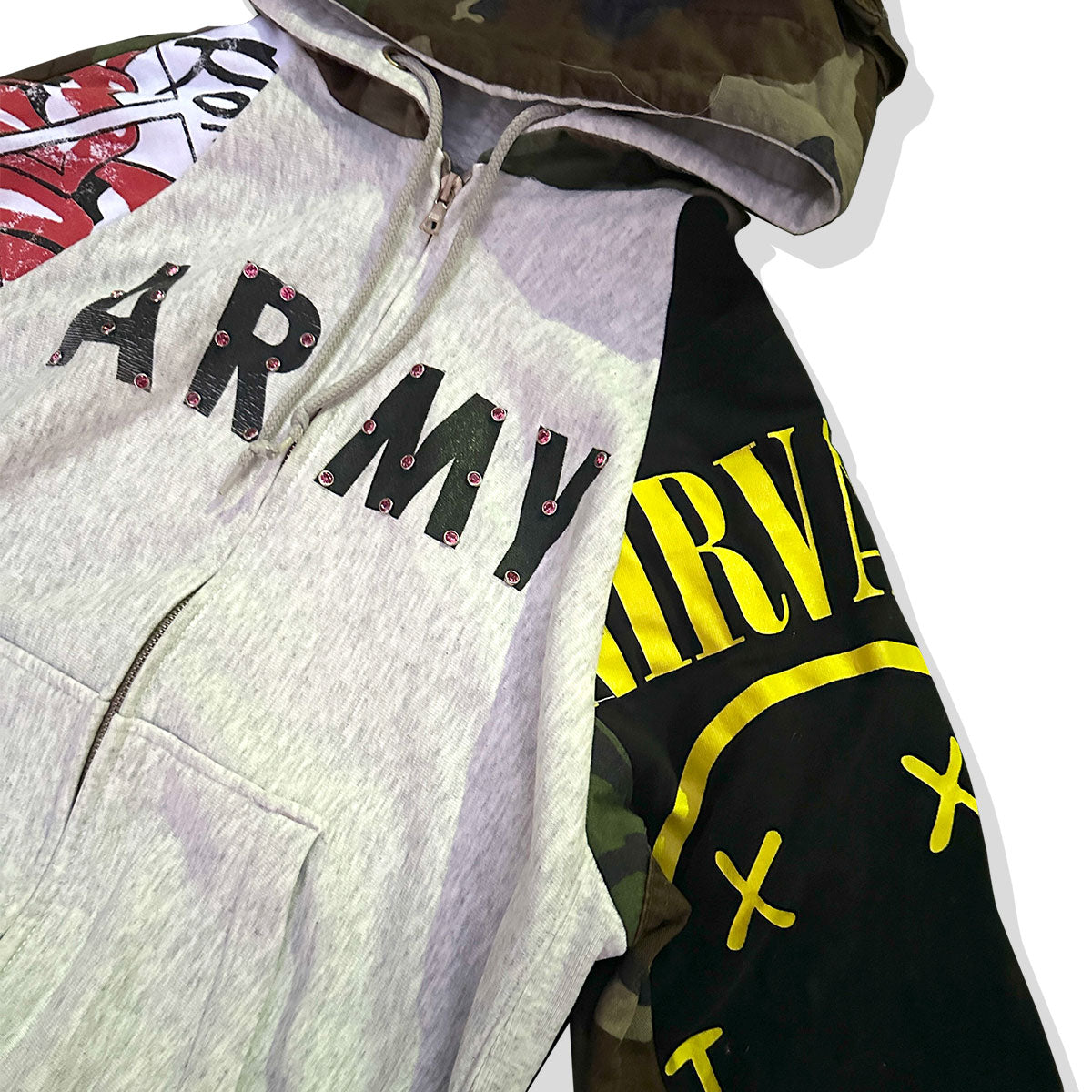 APACHE - Mサイズ相当 ARMY ZIP HOODIE "NIRVANA/RS" 【APC241217_15】