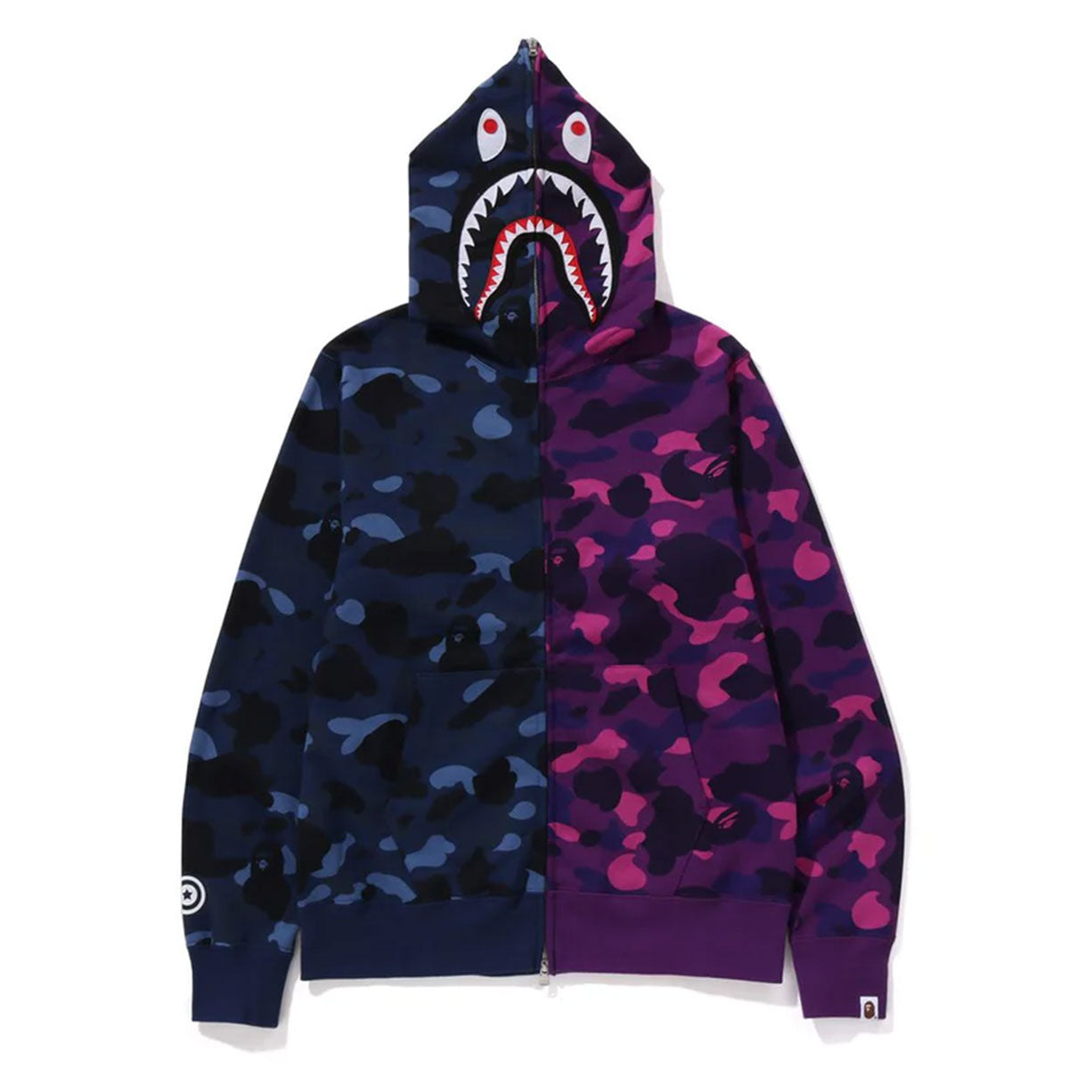 A BATHING APE BAPE 顏色迷彩分離鯊魚 FZ 連帽衫海軍藍/紫色 迷彩分離鯊魚 FZ 連帽衫海軍藍/紫色 [1K80-115-001] 