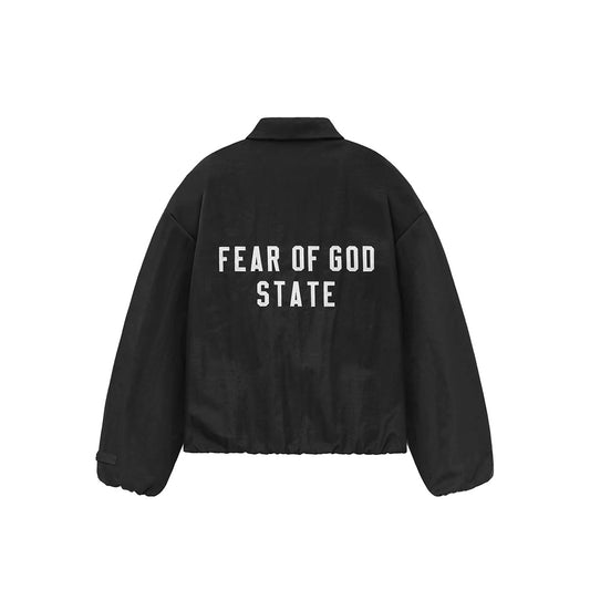 Fear of God ESSENTIALS - TEXTURED NYLON TRUCKER JKT BLK【202BT246380F】