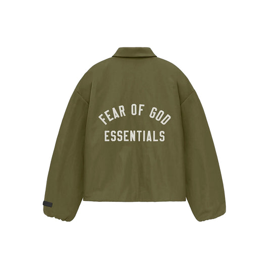 Fear of God ESSENTIALS - TEXTURED NYLON TRUCKER JKT MIL [202BT246385F]