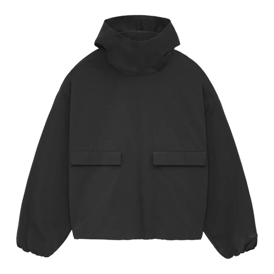 Fear of God ESSENTIALS - MILITARY NYLON HOODED ANORAK BLACK [202BT244780F]