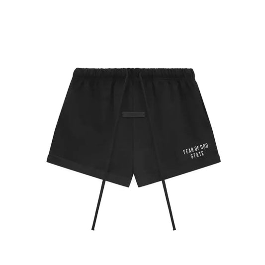 Fear of God ESSENTIALS - HEAVY JERSEY SOCCER SHORT BLACK 【160BT244160F】