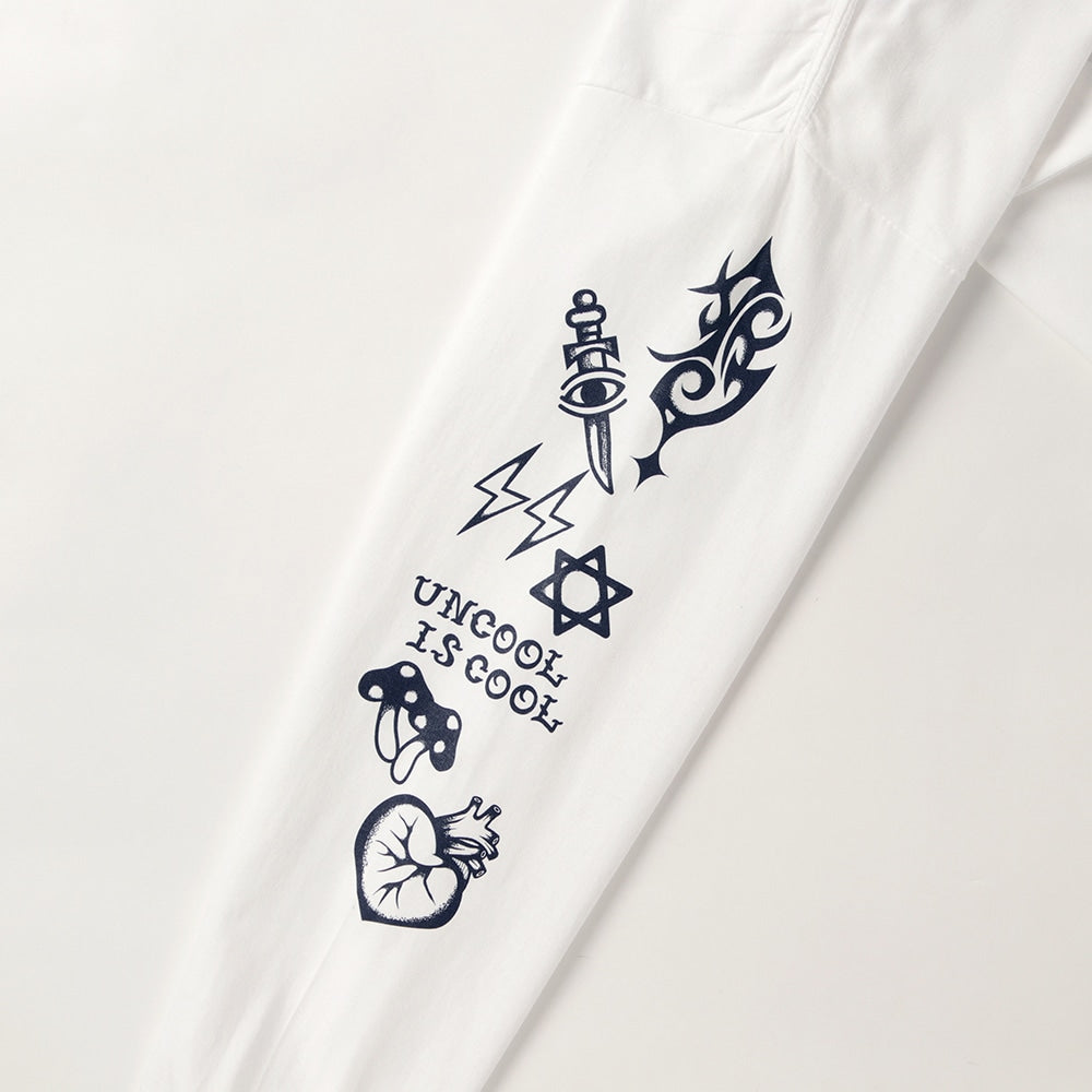 PUNK DRUNKERS - タトゥー鮫人BIGロンTEE WHITE【PDS-25213A】