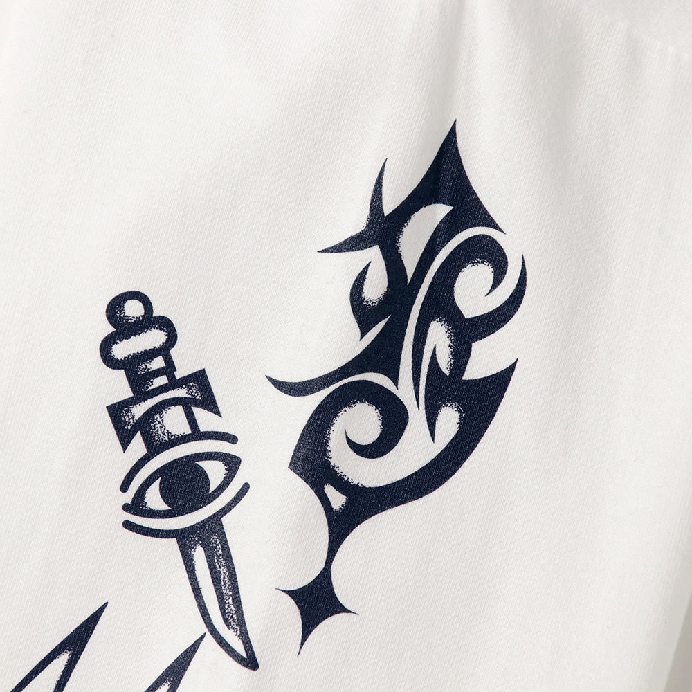 PUNK DRUNKERS - タトゥー鮫人BIGロンTEE WHITE【PDS-25213A】