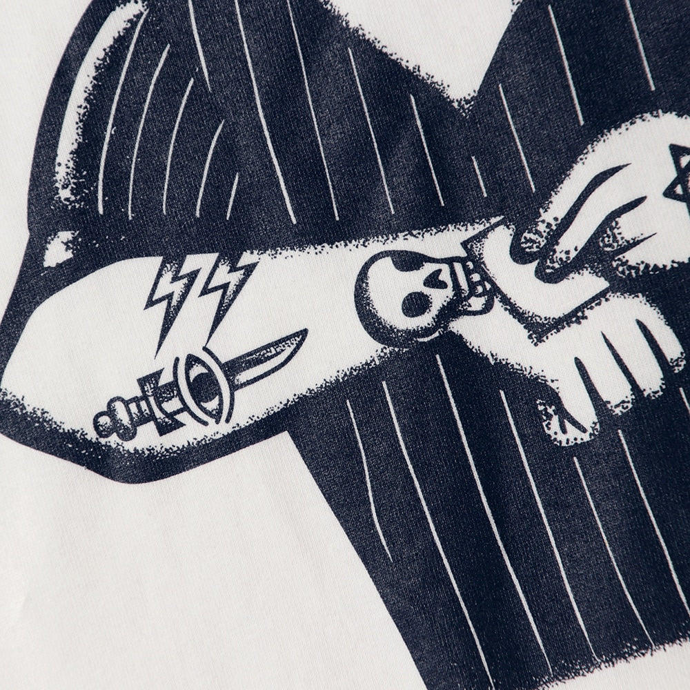 PUNK DRUNKERS - タトゥー鮫人BIGロンTEE WHITE【PDS-25213A】