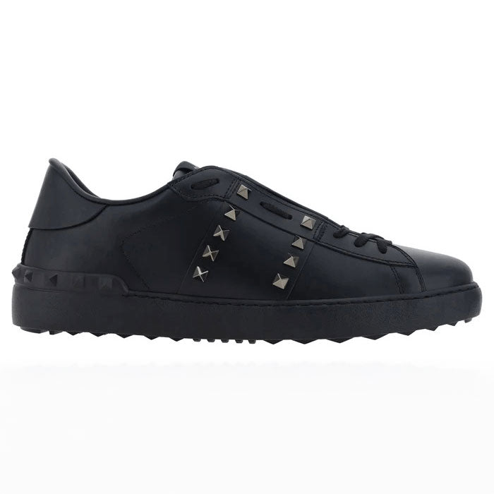 VALENTINO GARAVANI - Rockstud Untitled Calfskin Sneaker "Black"【6Y2S0931BXE】