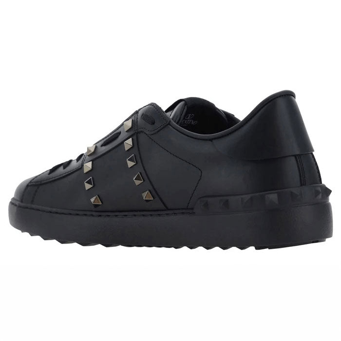 VALENTINO GARAVANI - Rockstud Untitled Calfskin Sneaker "Black"【6Y2S0931BXE】