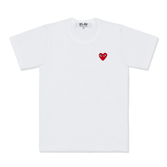 PLAY CDG - MINI HEART T-SHIRT WHITE/RED【AX-T108-051】