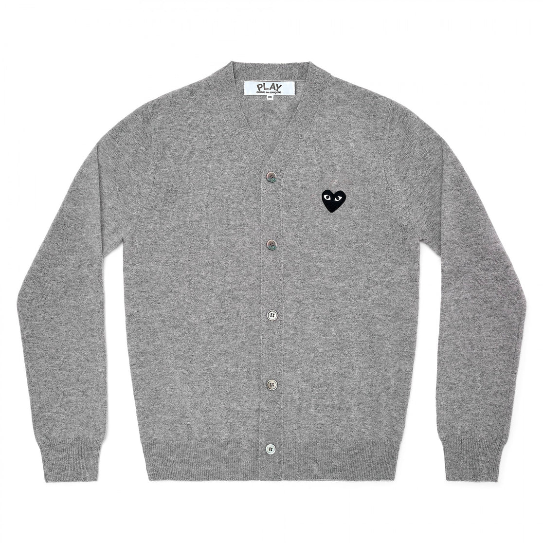 PLAY CDG - Unisex V-Neck Cardigan TOP LIGHT GRAY【AX-N024-051】