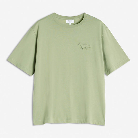 MAISON KITSUNE - EMBOSSED PROFILE FOX OVERSIZE TEE-SHIRTS TURF GREEN【OM00116KJ7016】