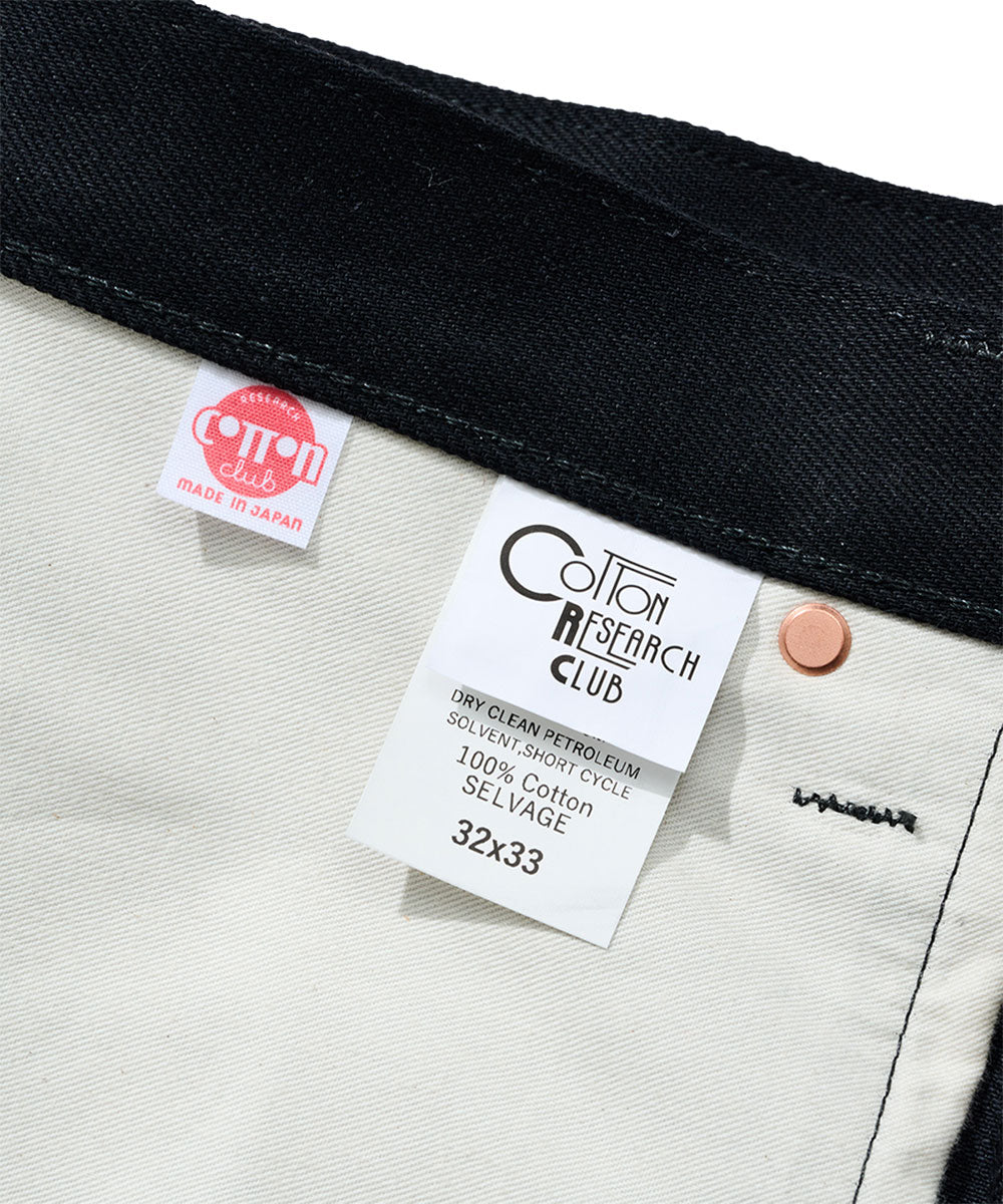 COTTON RESEARCH CLUB - SELVAGE BLACK DENIM JEANS【JPC-011】