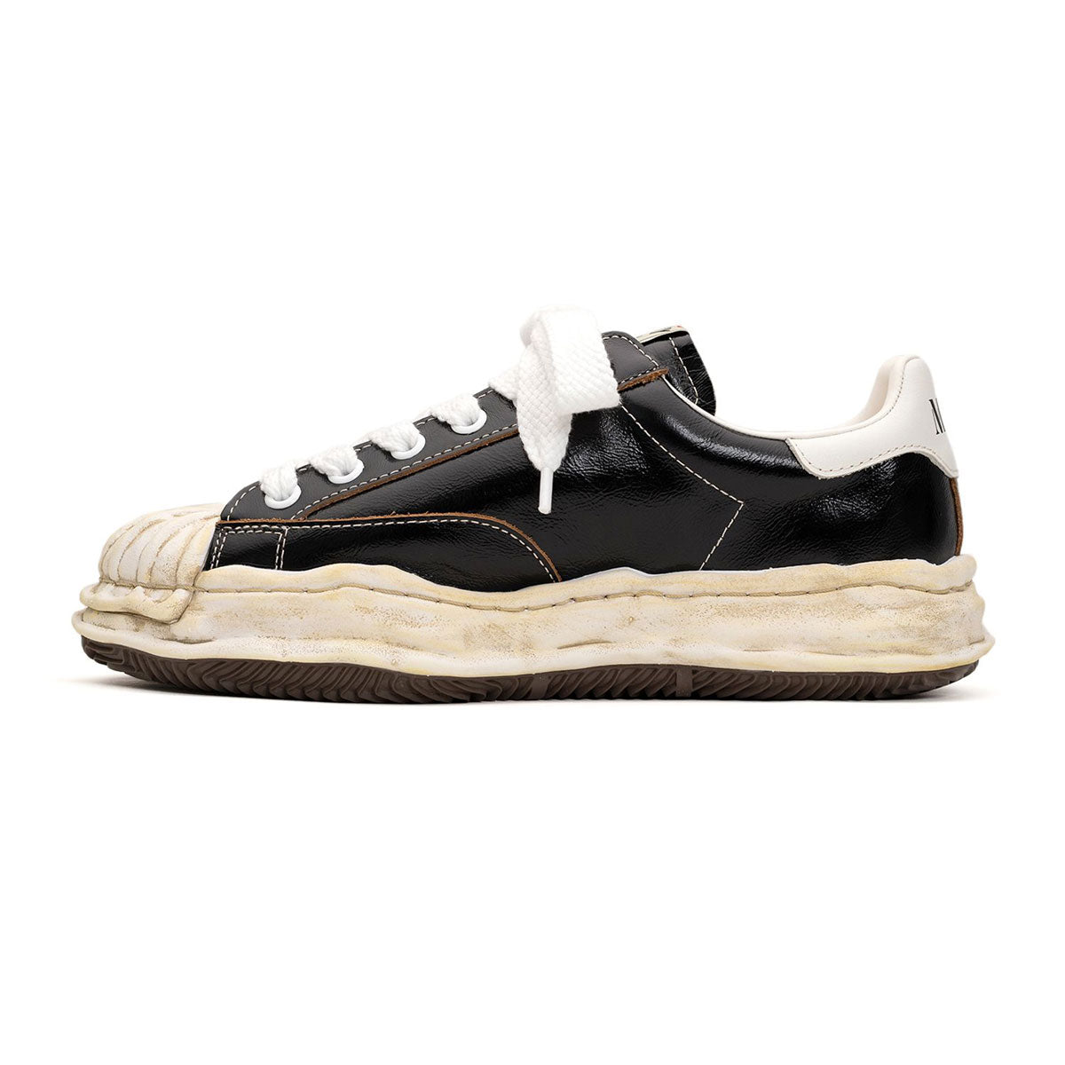 Maison MIHARA YASUHIRO - ”BLAKEY” OG Sole Wrinkled Leather Low-top Sneaker ”BLACK” 【A14FW736】