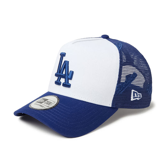 NEW ERA Los Angeles Dodgers - 9FORTY A-Frame MESH Embroidery WHITE/DARK ROYAL 【14388628】