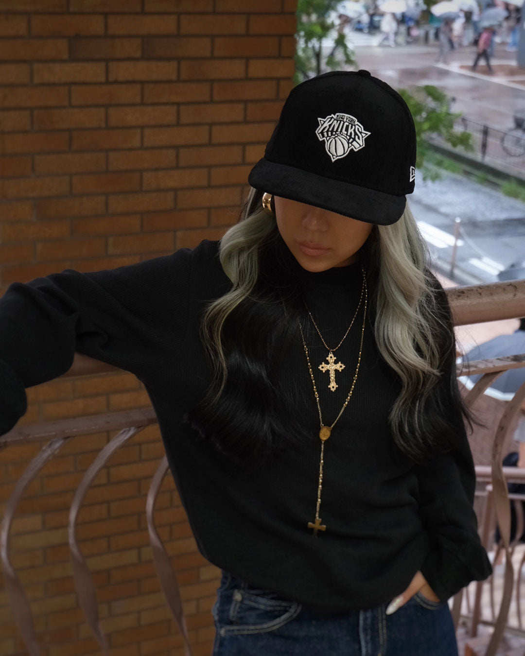 NEW ERA - New York Knicks 9FIFTY NBA Black and White CORDUROY BLACK【15137006】