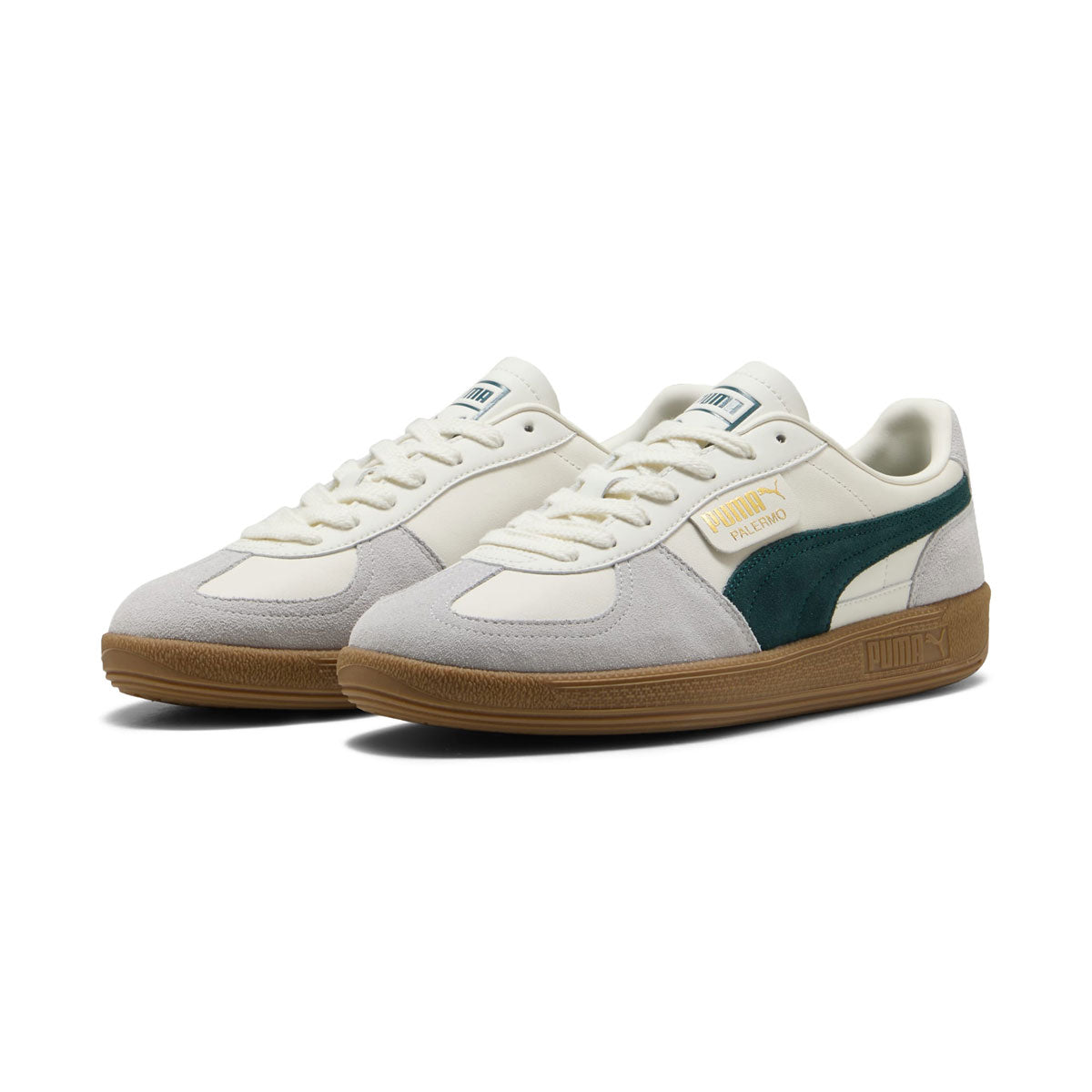 PUMA - PALERMO LTH WARM WHITE/GREEN TERRAIN 【396464-22】
