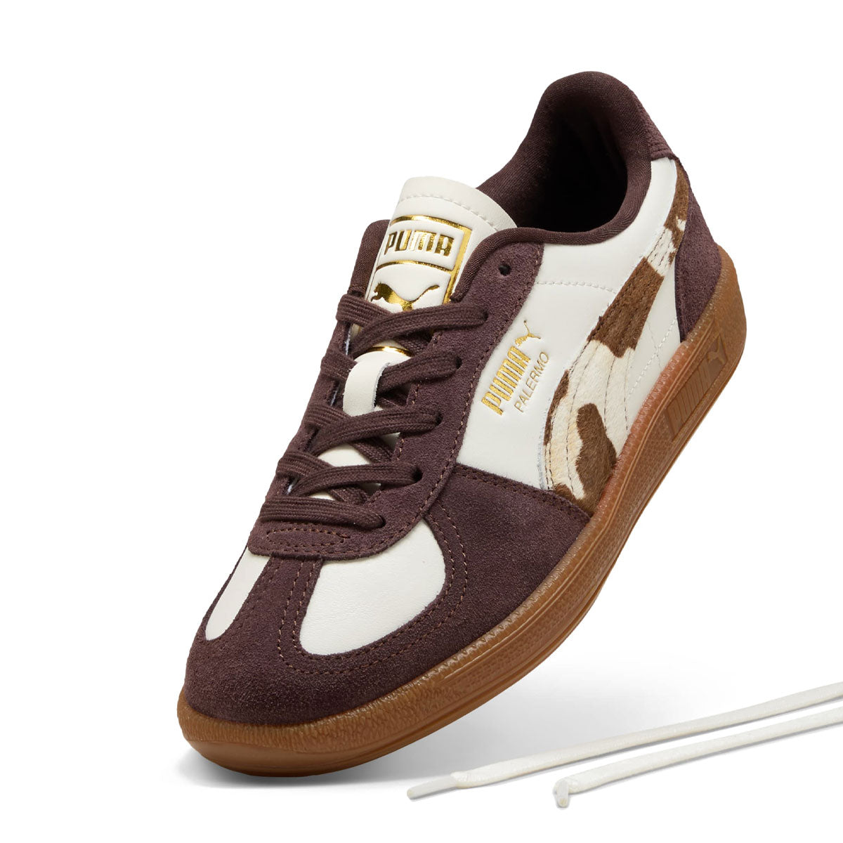 PUMA - PALERMO COW WNS WARM WHITE-CHOCOLATE BROWN 【406129-01】