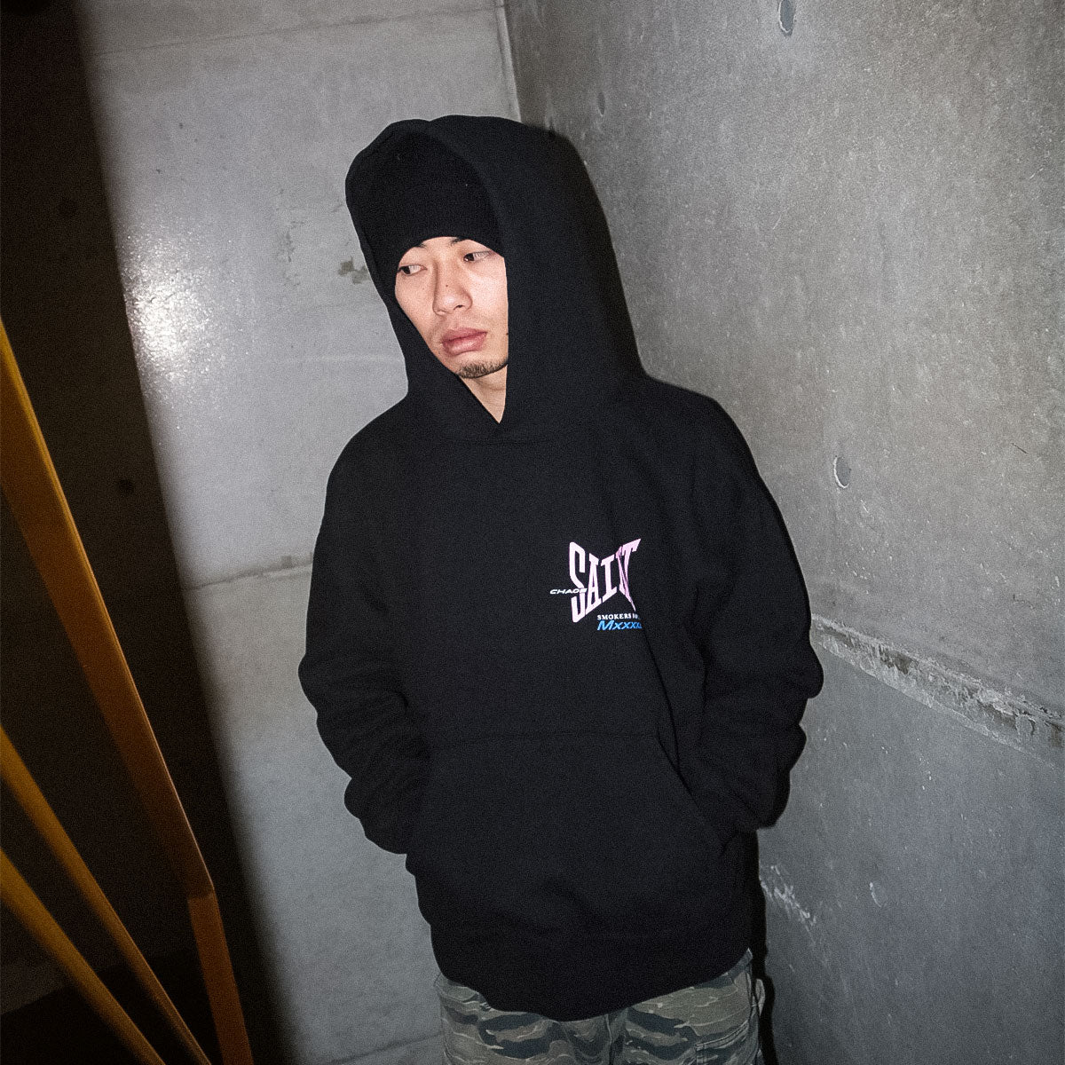 SAINT Mxxxxxx - HOODIE RIBON SAINT BLACK 【SM-HR8-0000-047】