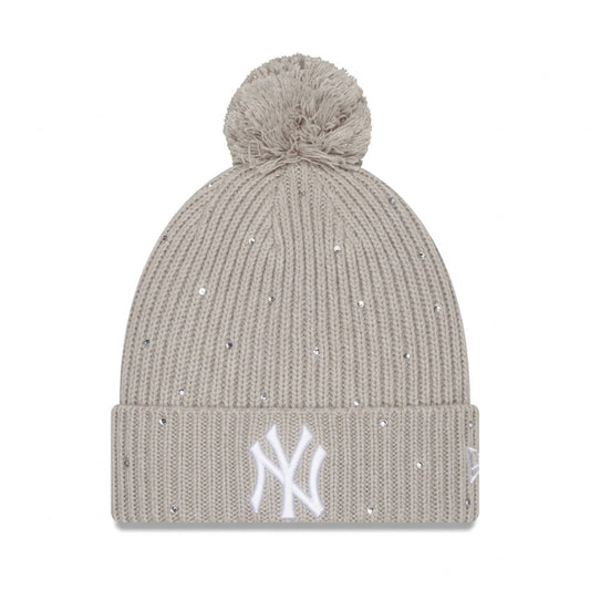 NEW ERA - New York Yankees Rhinestone Cuffed Knit Hat with Pom STONE 【60922620】