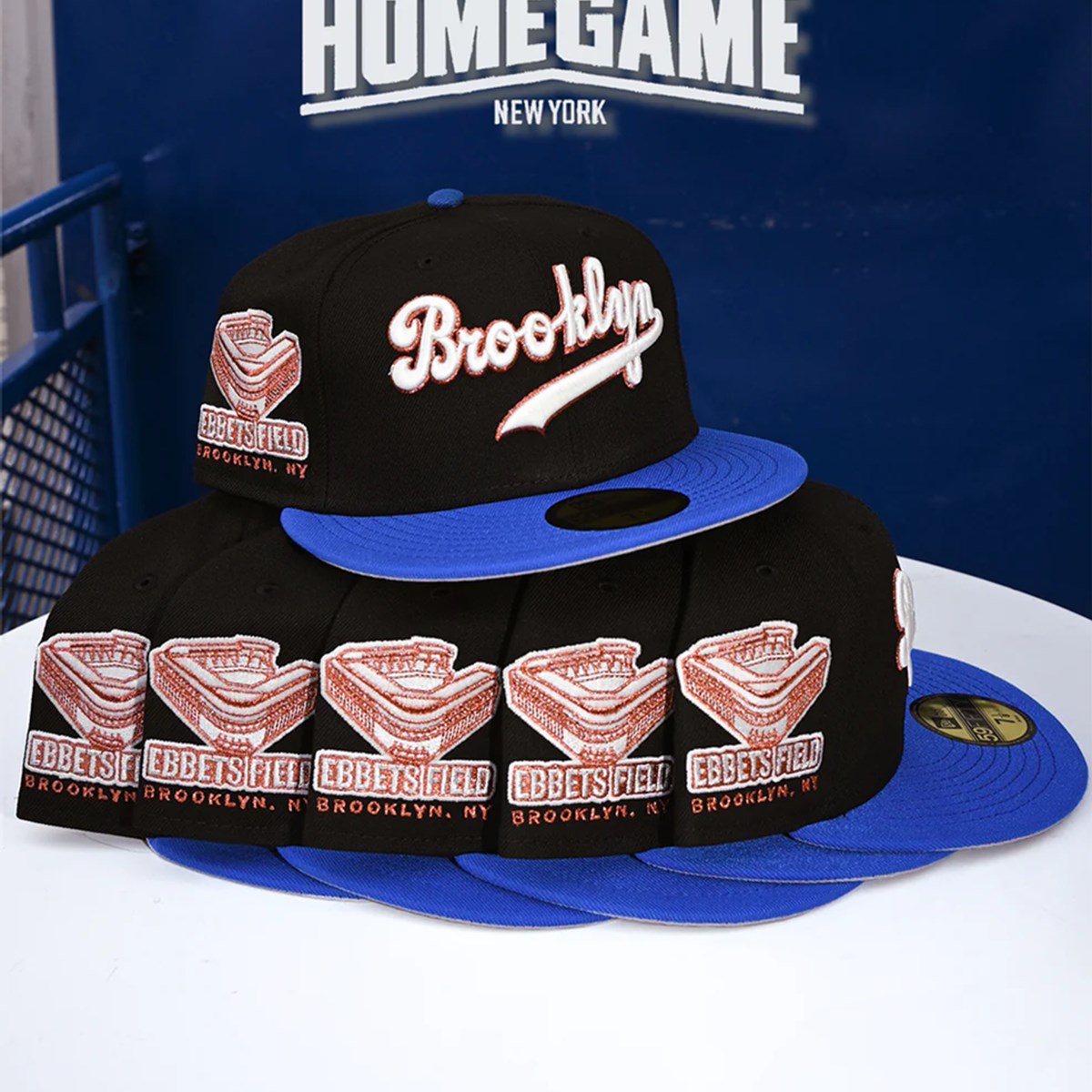 NEW ERA - 59FIFTY BROOKLYN DODGERS EBBETS FIELD BLACK/BLUE BEAD