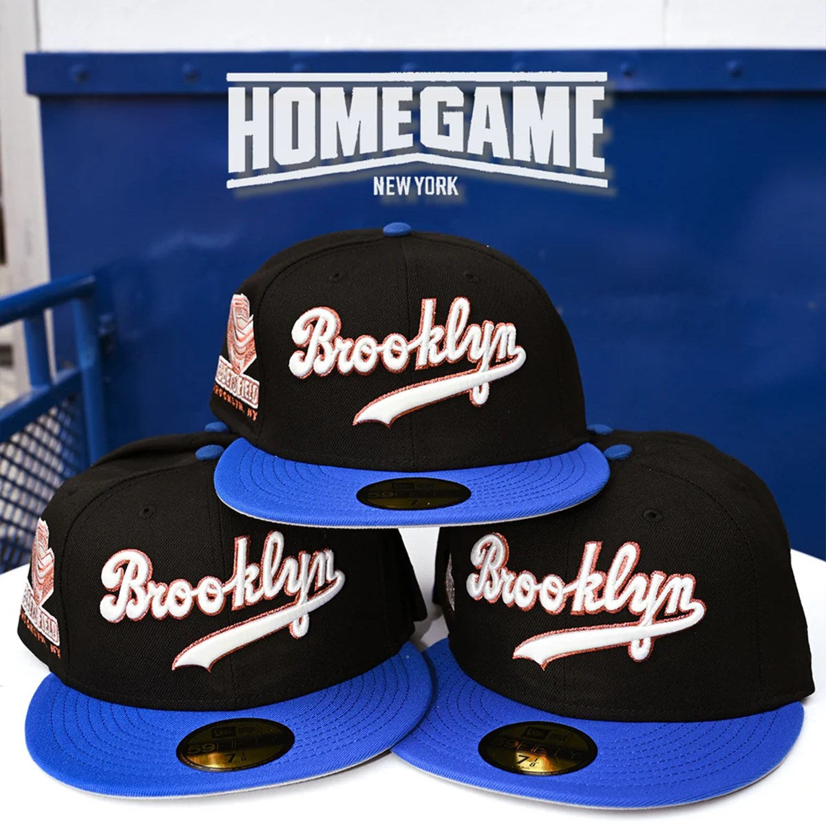 NEW ERA - 59FIFTY BROOKLYN DODGERS EBBETS FIELD BLACK/BLUE BEAD