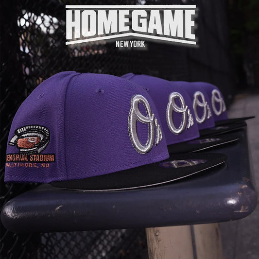 NEW ERA - 59FIFTY BALTIMORE ORIOLES MEMORIAL STADIUM VARSITY PURPLE/BLACK