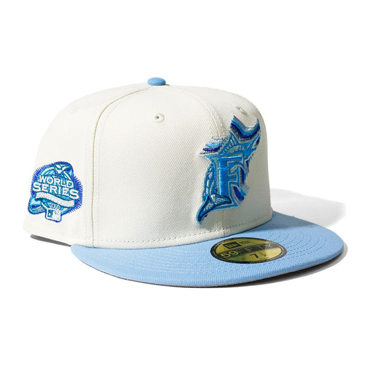 NEW ERA - Florida Marlines CO 59Fifty 2003 Worls Series Chrome/Sky Blue